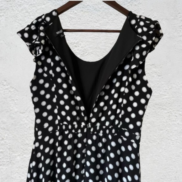 Metro Style Black and White Polka Dot Dress Size 8 - Picture 5 of 8